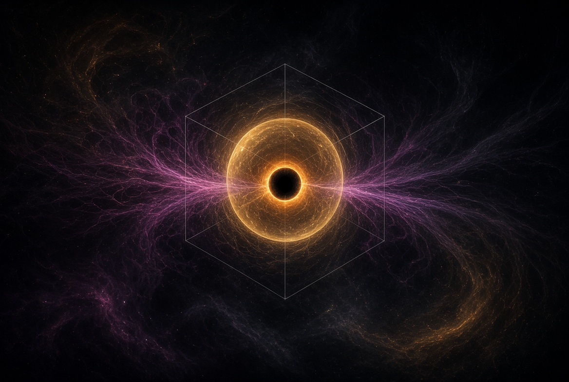 Dark field with a single red core