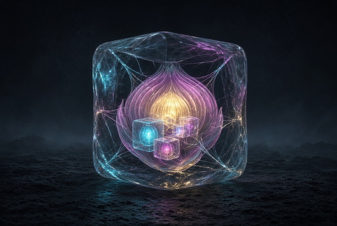 Nested child cubes inside a parent cube